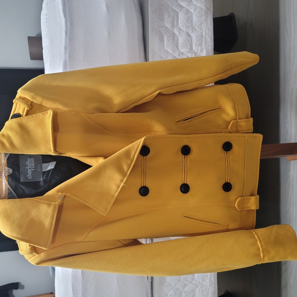 Chaps Women's Yellow Double-Breasted Jacket
